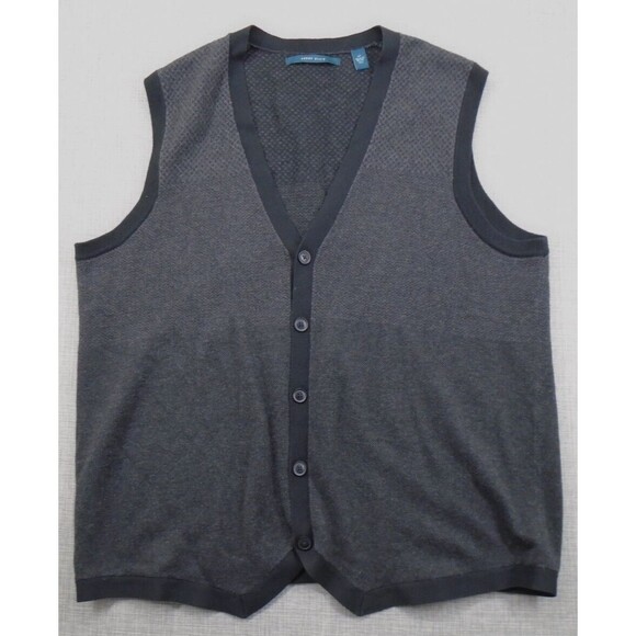 Perry Ellis Sweater Vest Men’s Size Large Tall Dark Grey 20% Wool - Picture 1 of 12